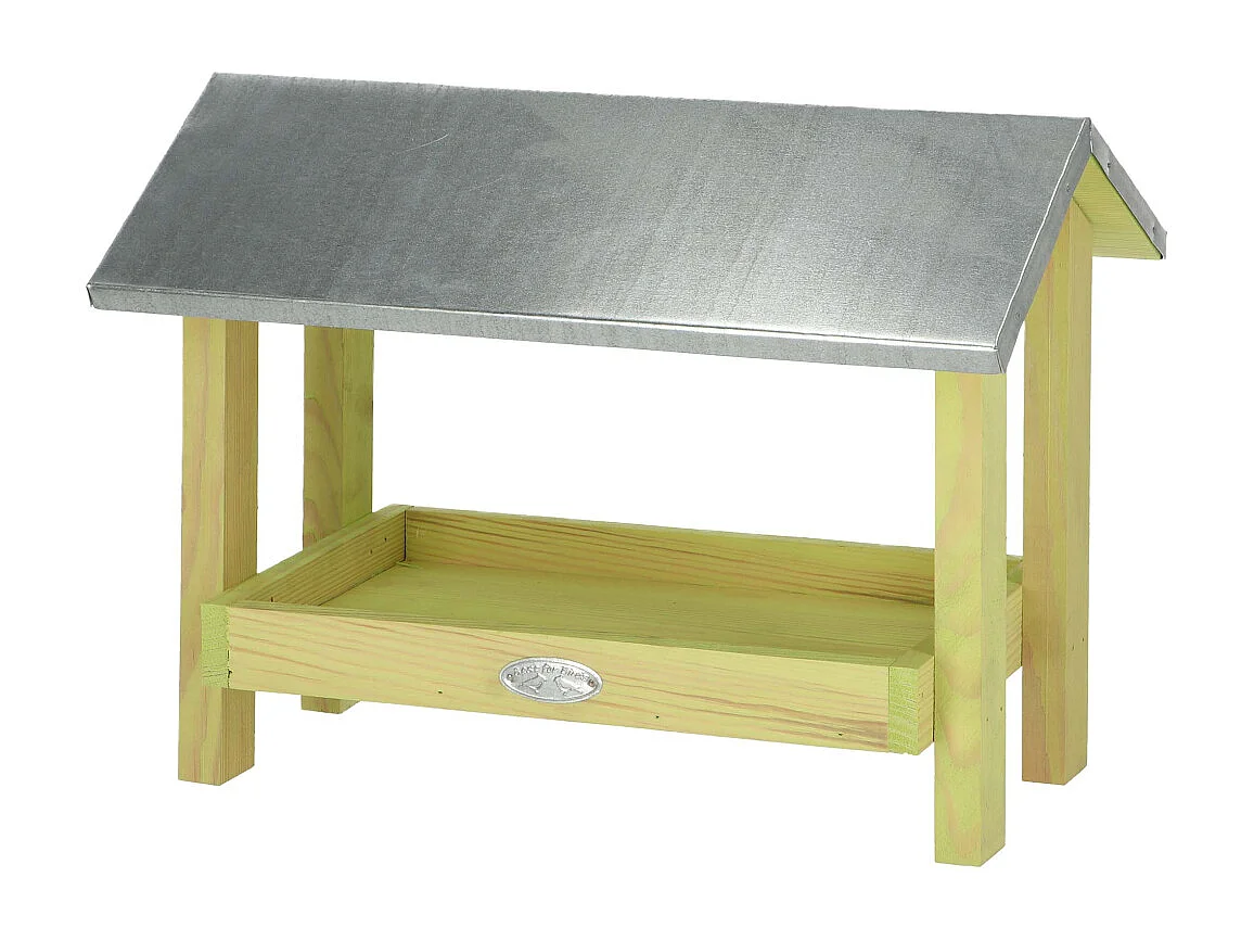 Mangeoire de sol en pin avec toit en zinc