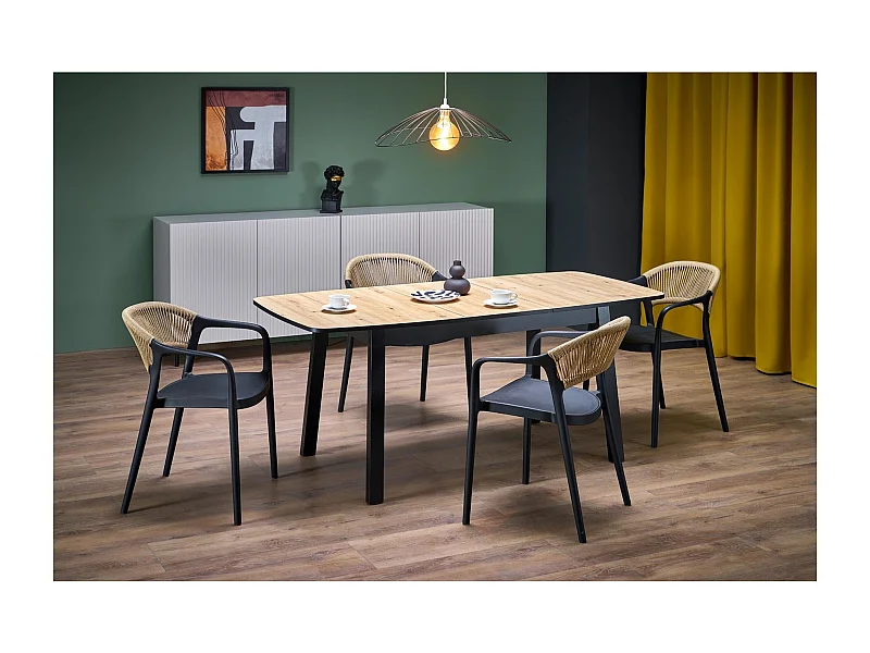 Table de salle à manger Barril (80x130-170)/Marron et noir