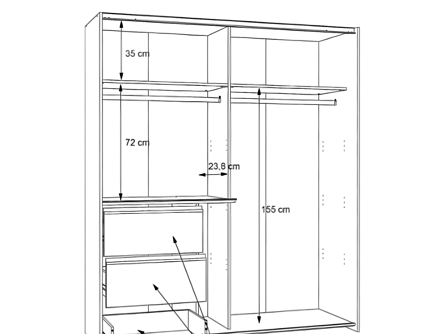 Kleiderschrank Vineam Lux (170cm)