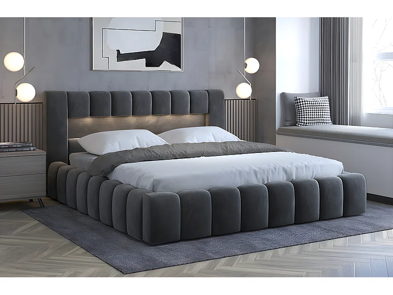 Letto Hero M (160x200)/Tessuto-Antracite