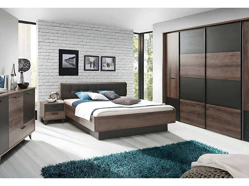 Letto Braveno/180x200/Marrone&Nero