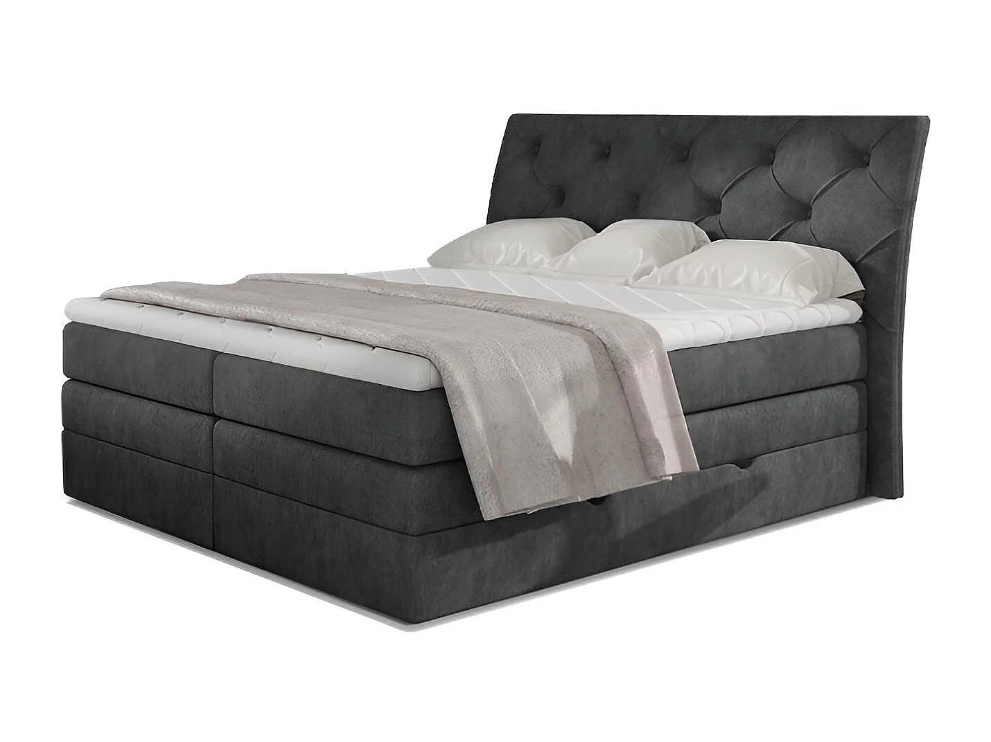 Boxspringbett Westwood S (140x200)/Stoff-Anthrazit