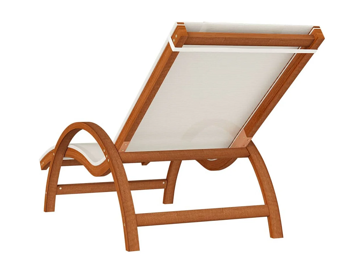 Ligbed met kussen textileen en massief populierenhout wit