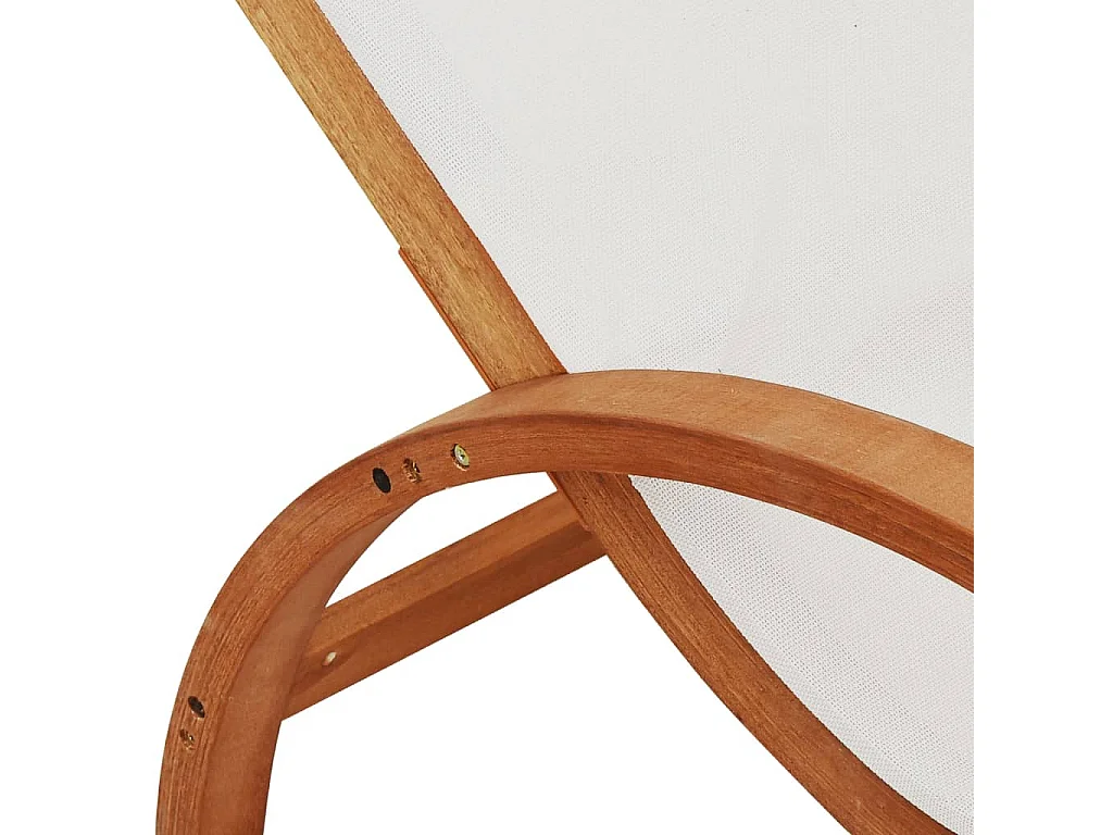 Ligbed met kussen textileen en massief populierenhout wit