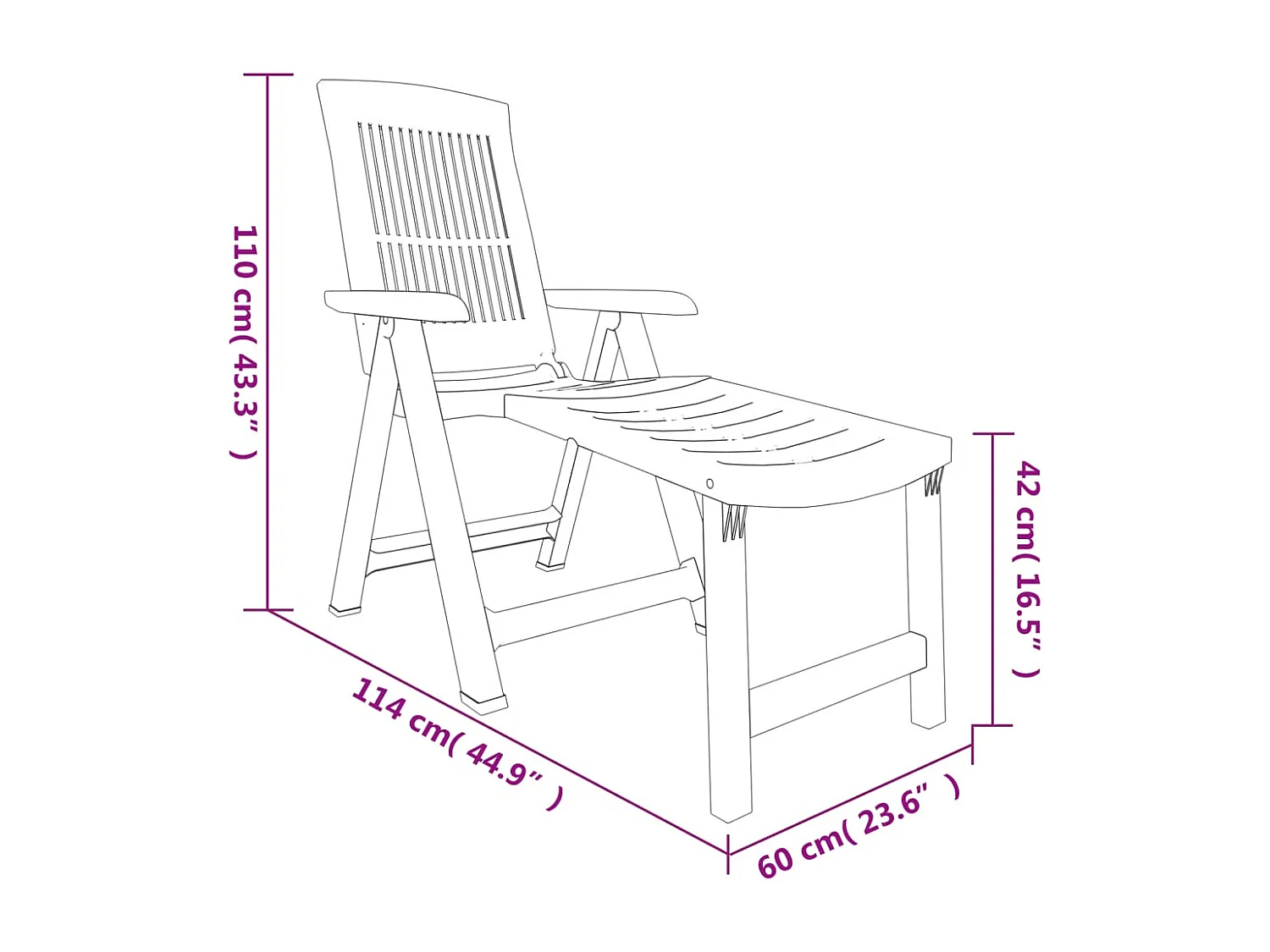 Ligstoel kunststof groen