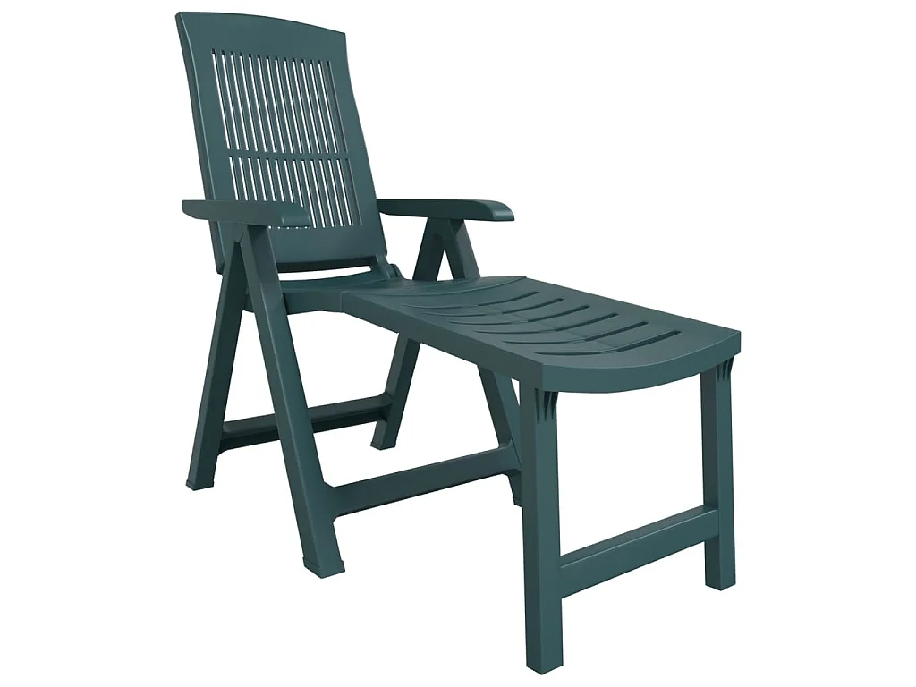 Chaise longue vert plastique