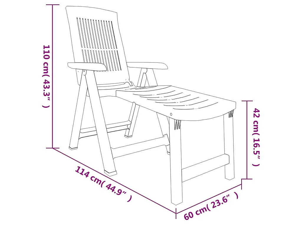 Chaise longue vert plastique