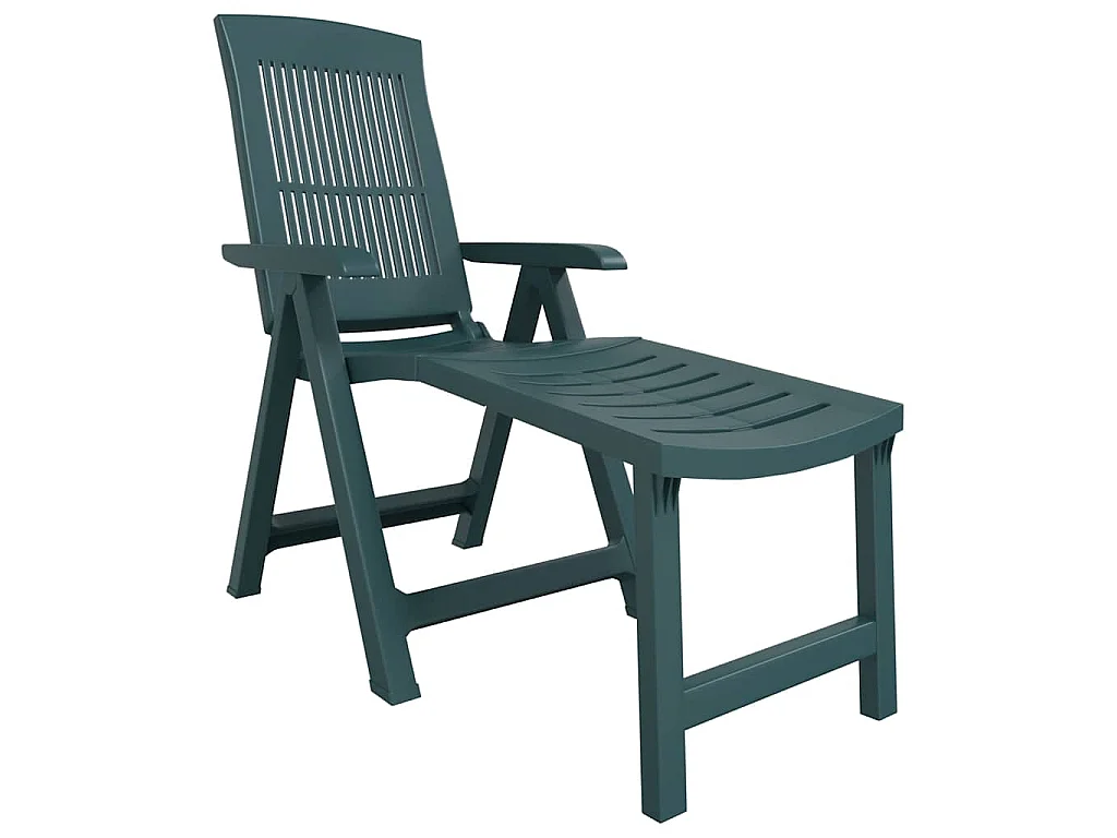 Chaise longue vert plastique