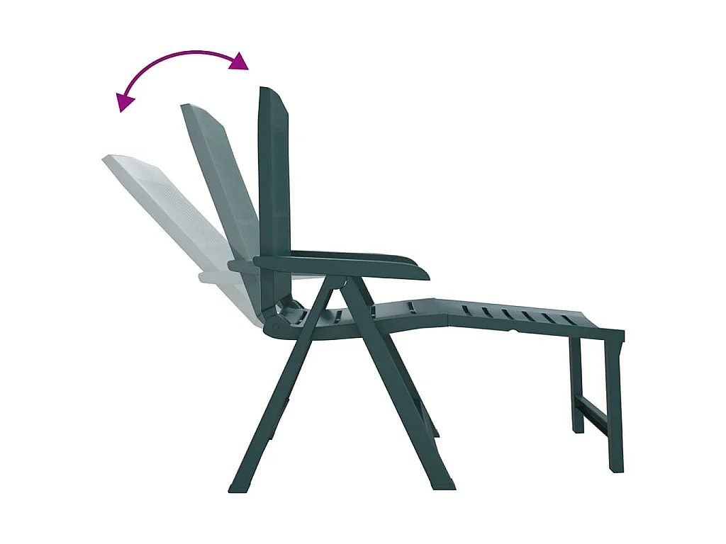 Chaise longue vert plastique