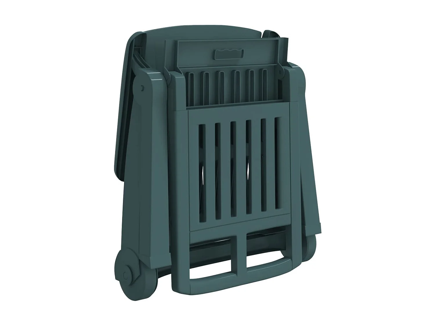 Chaise longue pliable avec roues vert PP