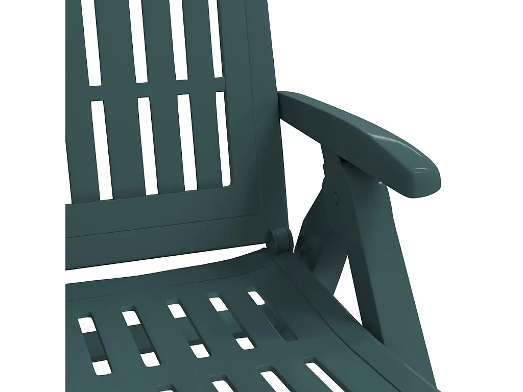 Chaise longue pliable avec roues vert PP