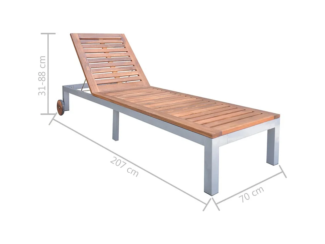 Chaise longue Bois d'acacia solide