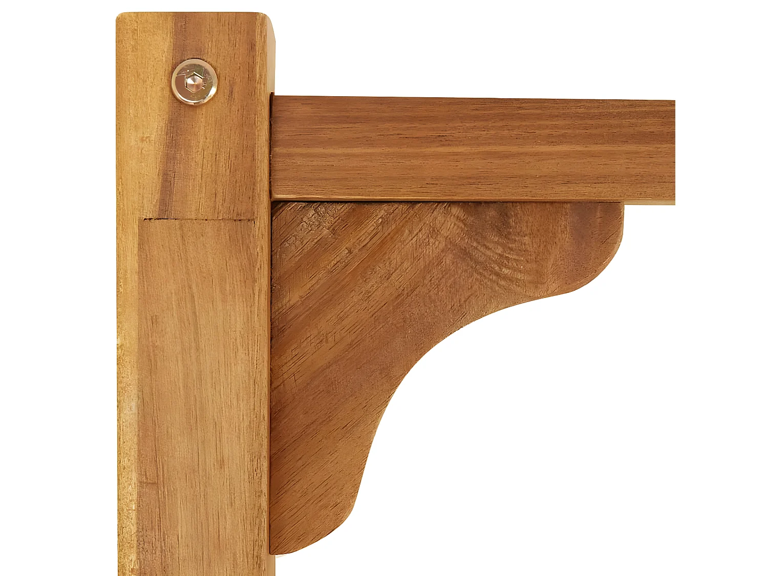 Lettino Prendisole Doppio con Tende e Cuscini in Legno Acacia