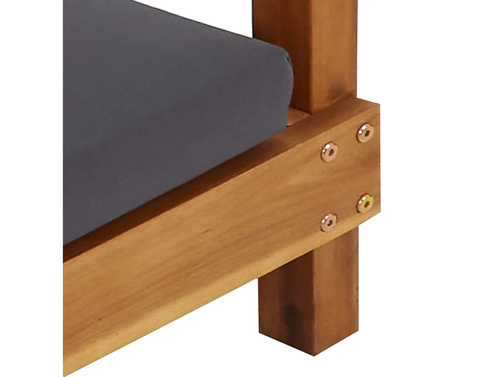 Doppel-Sonnenliege mit Vorhängen und Auflagen Akazie Massivholz