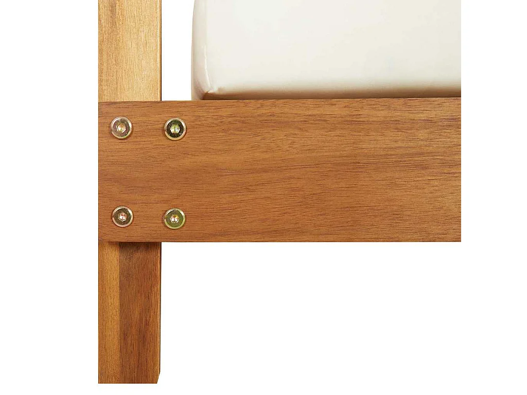 Chaise longue double avec rideaux et coussins Bois d'acacia