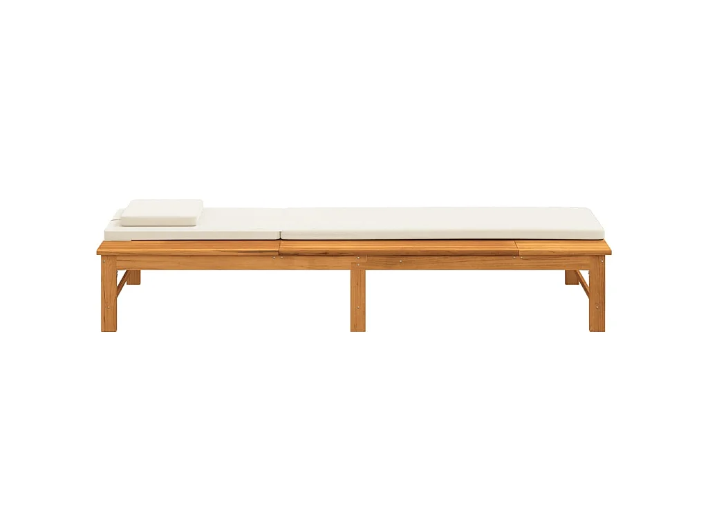 Lettino Cuscino e Guanciale Bianco Crema Legno Massello Acacia