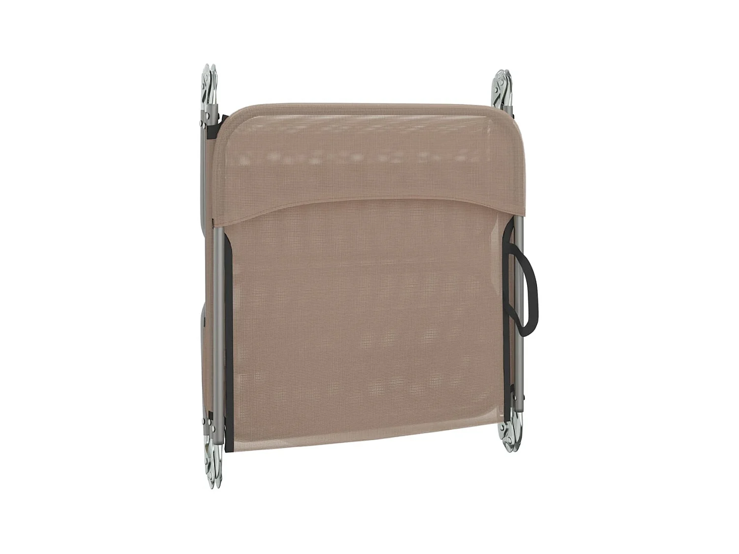 Chaises longues pliables lot de 2 taupe textilène et acier