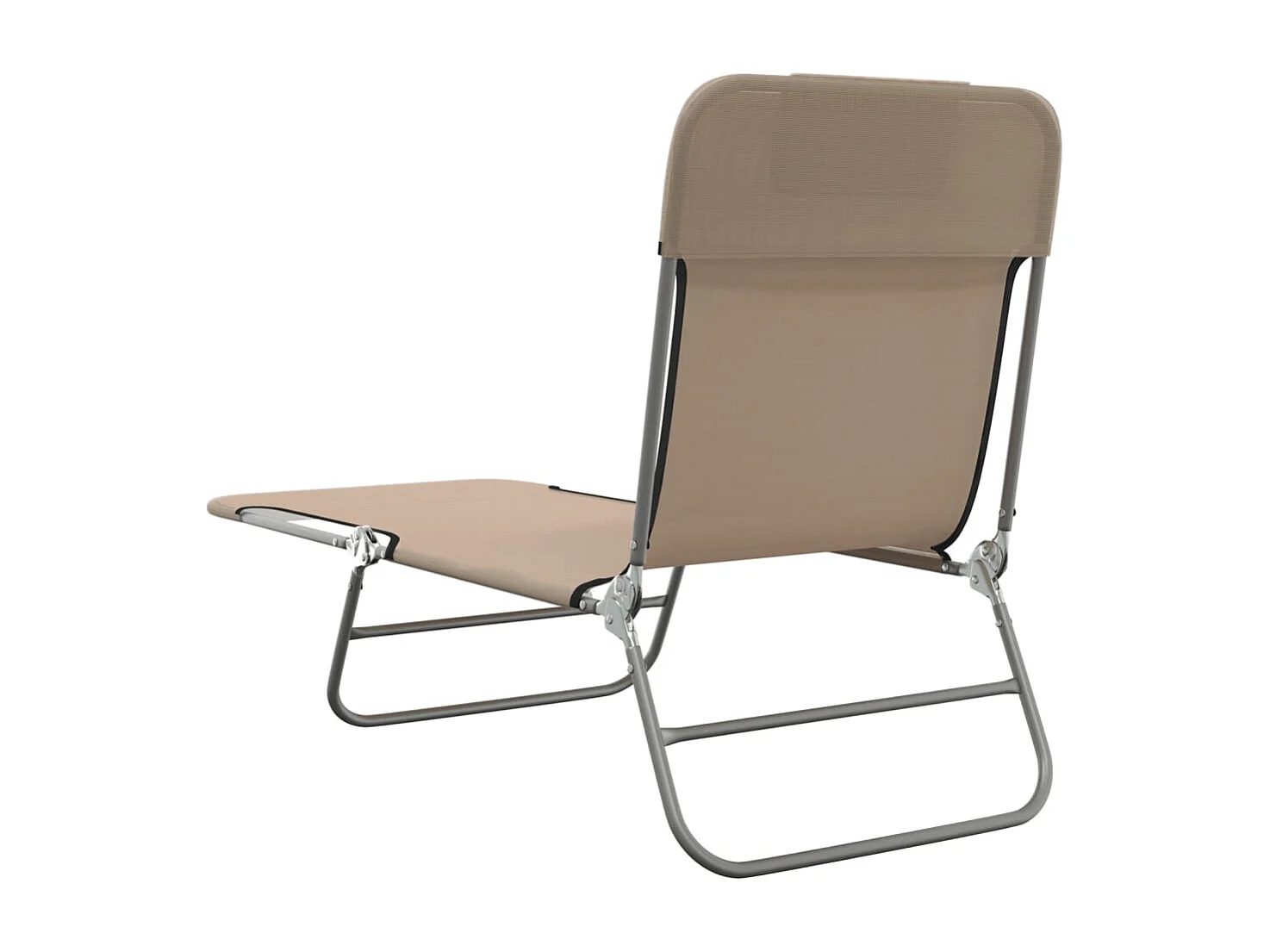 Tumbonas plegables 2 uds acero y textilene gris taupe