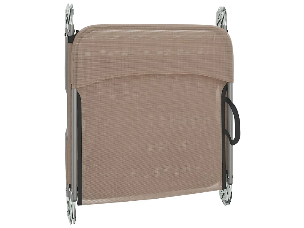 Tumbonas plegables 2 uds acero y textilene gris taupe