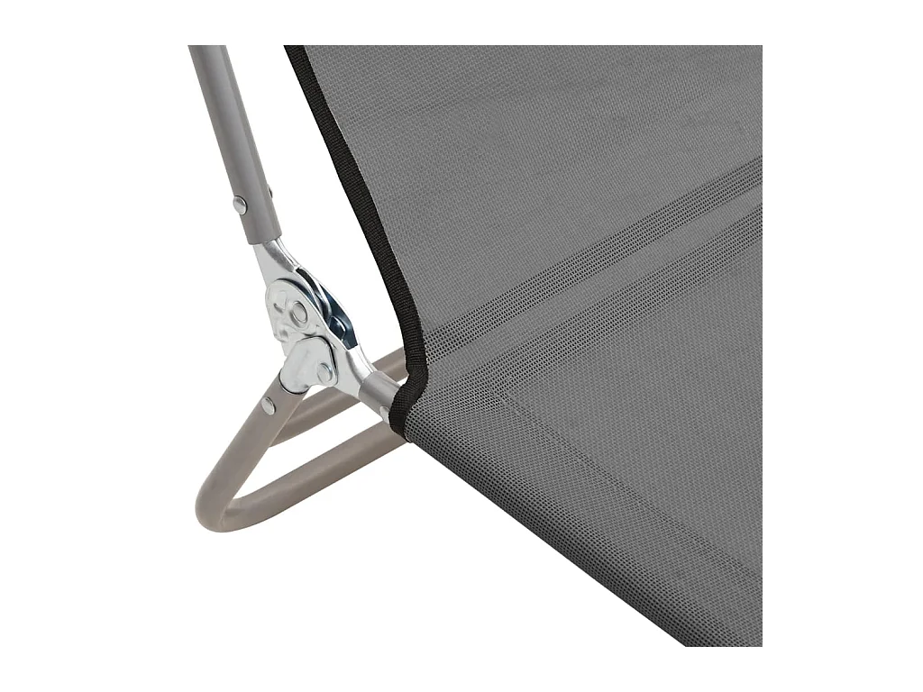 Lettini Prendisole 2 pz Grigi in Textilene e Acciaio