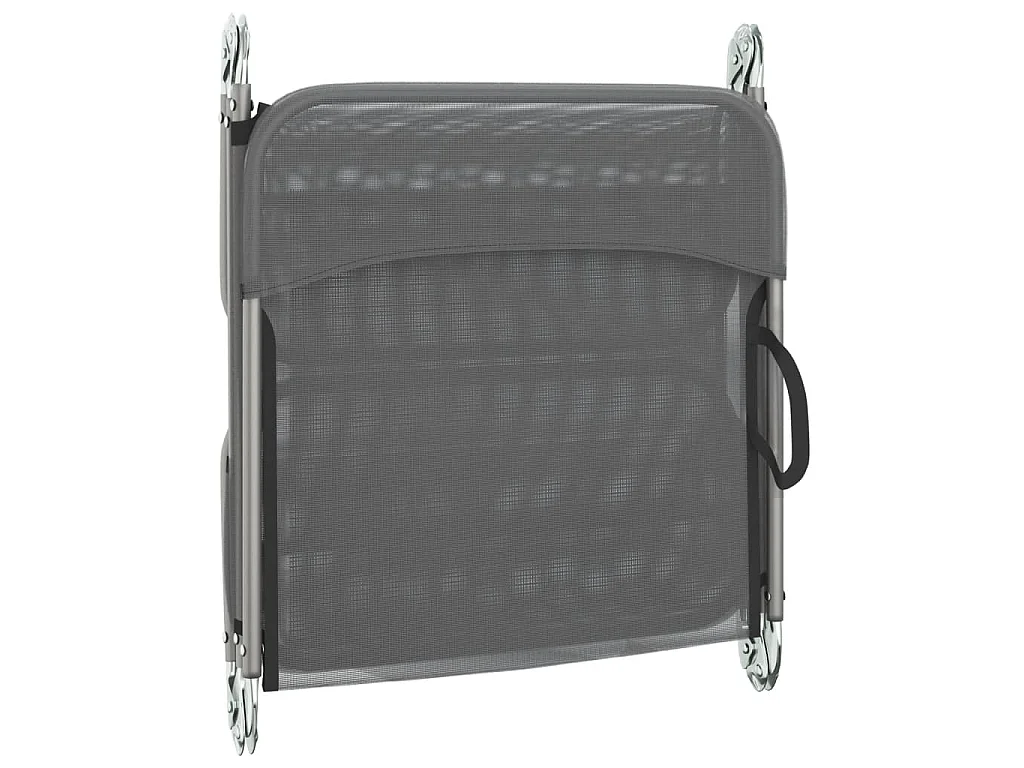 Ligbedden 2 st inklapbaar textileen en staal grijs