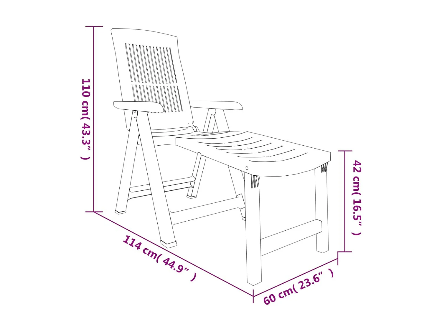 Tumbona de plástico blanco