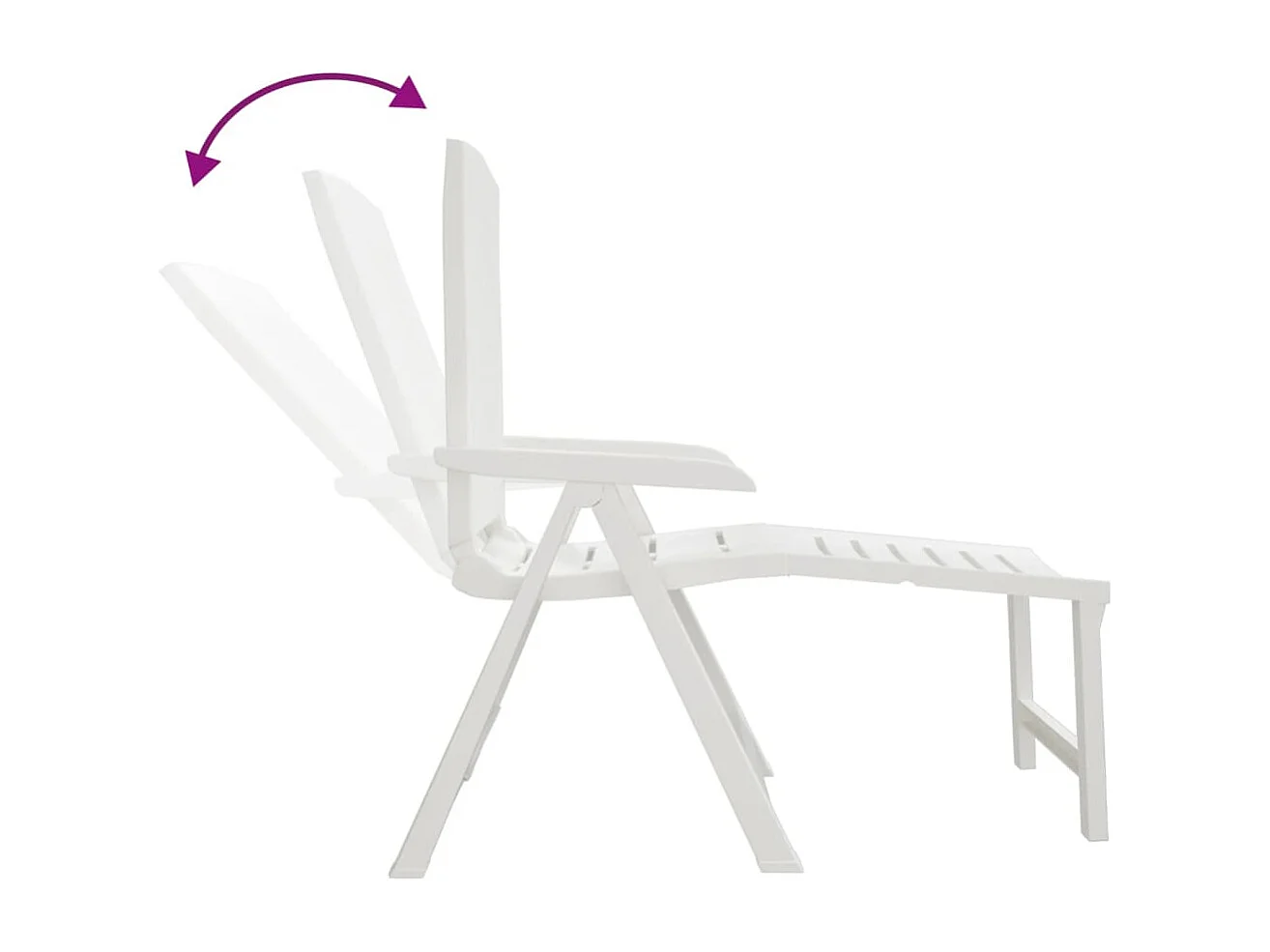 Chaise longue blanc plastique