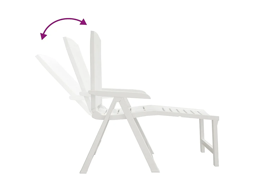 Chaise longue blanc plastique