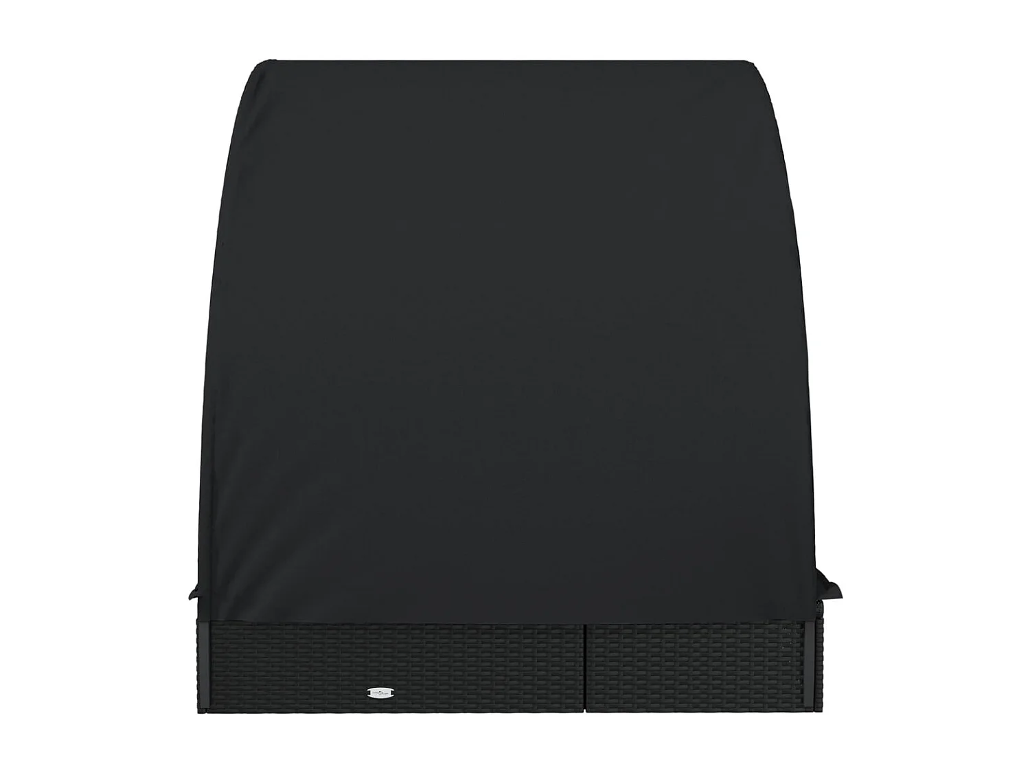 Transat 2 places avec toit rond noir 211x112x140 cm