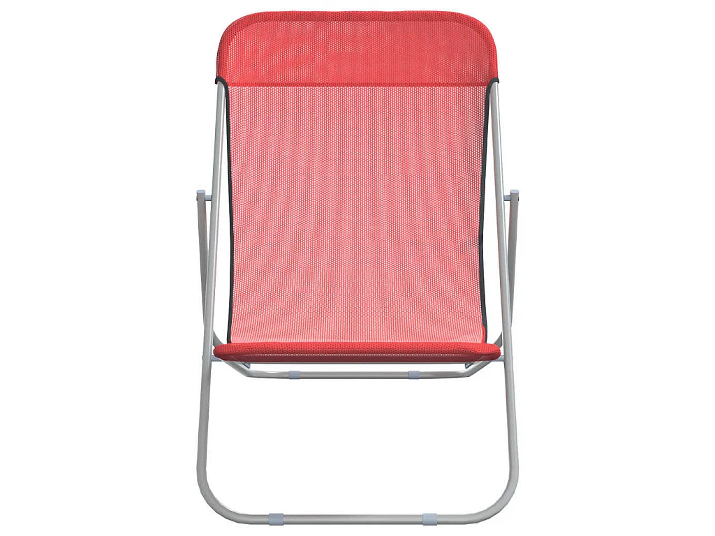 Chaises plage pliantes lot de 2 textilène acier enduit poudre