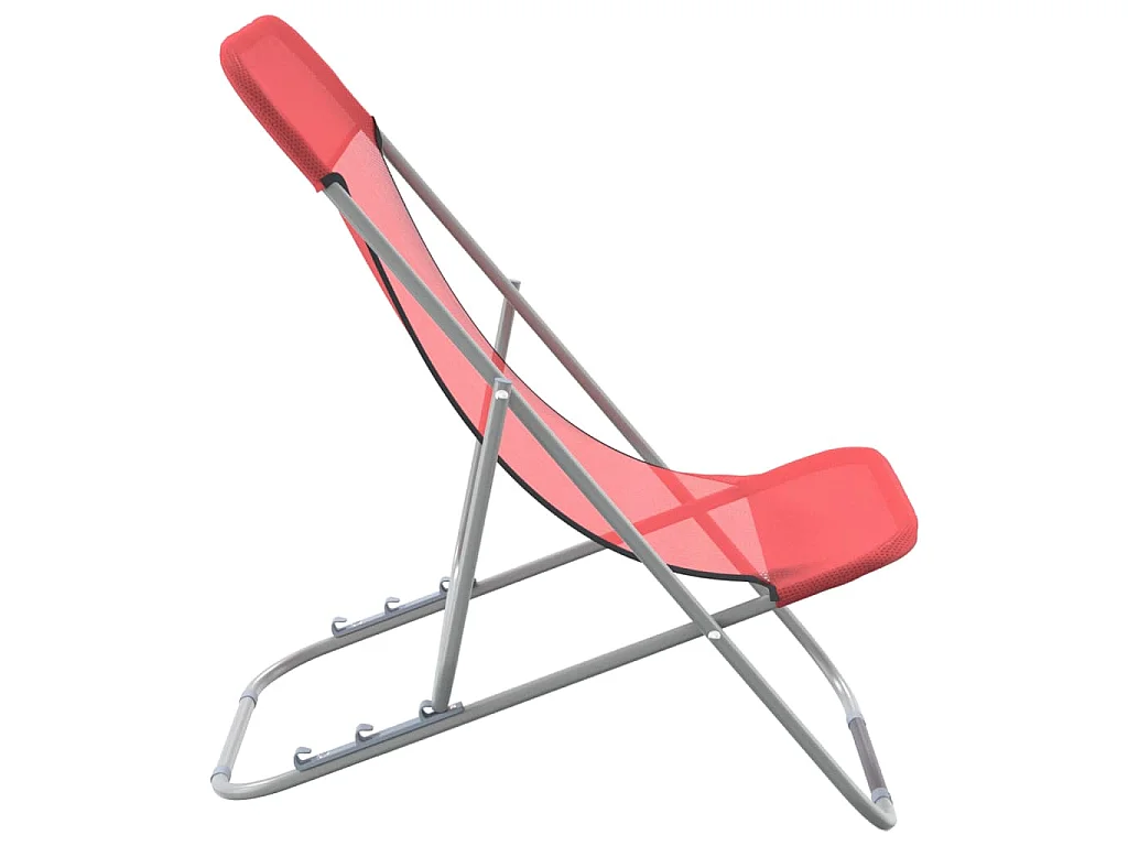 Chaises plage pliantes lot de 2 textilène acier enduit poudre