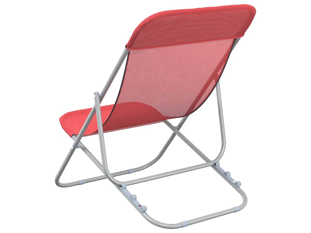 Chaises plage pliantes lot de 2 textilène acier enduit poudre