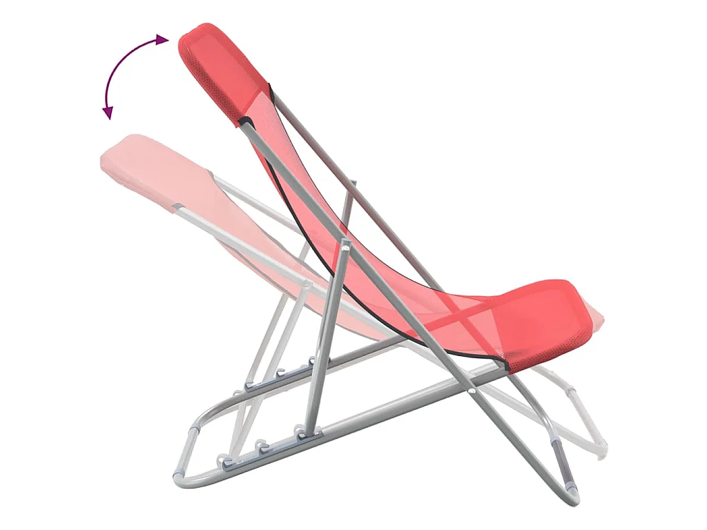Chaises plage pliantes lot de 2 textilène acier enduit poudre