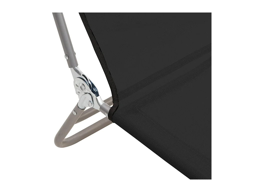 Sonnenliegen Klappbar 2 Stk. Schwarz Textilene und Stahl