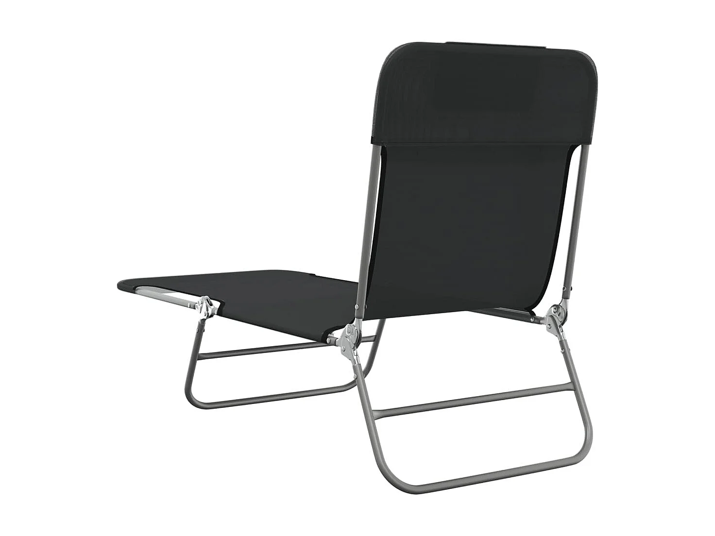 Chaises longues pliables lot de 2 noir textilène et acier