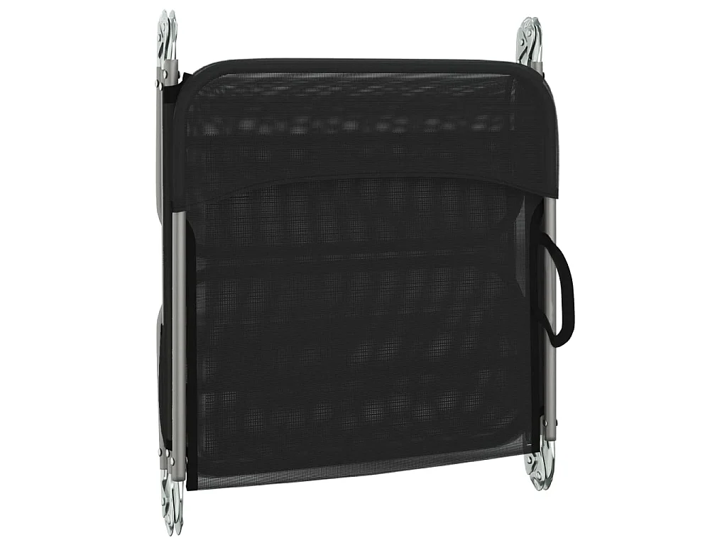 Chaises longues pliables lot de 2 noir textilène et acier