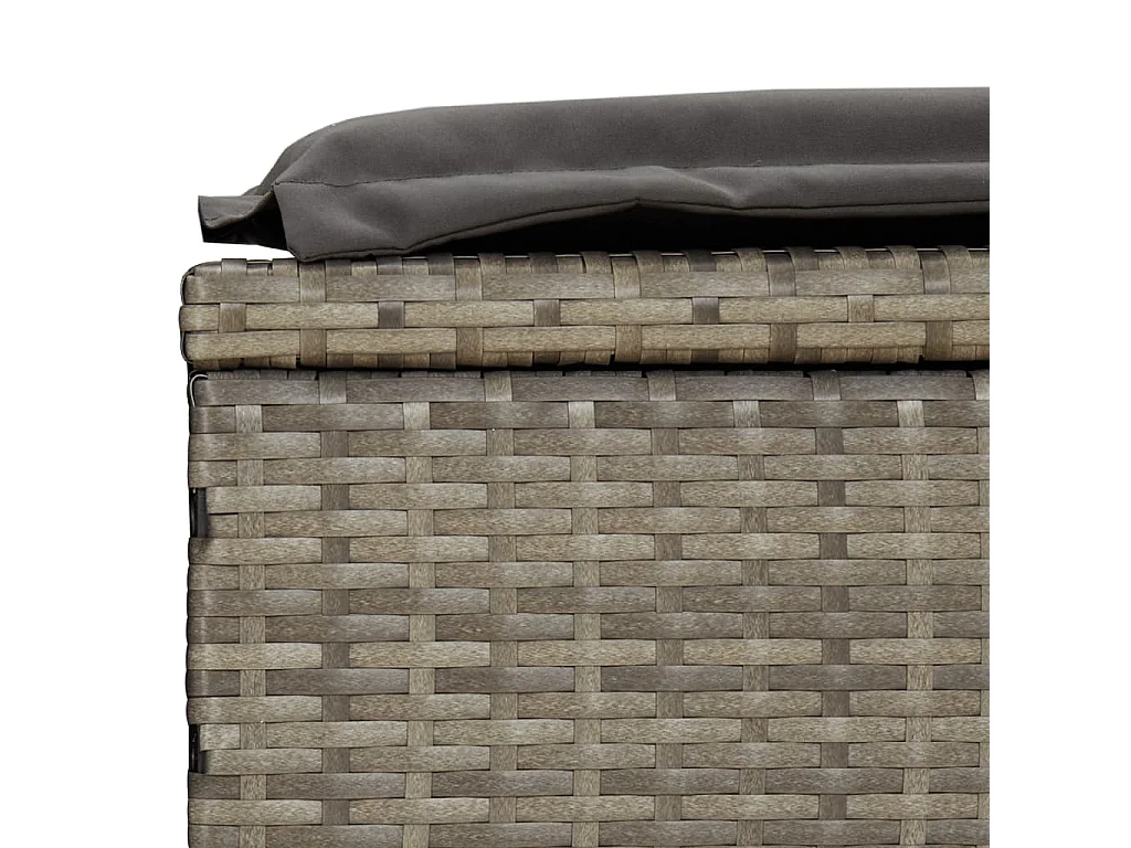 Lettino 1 pz con Cuscino Grigio 201x55x62 cm in Polyrattan