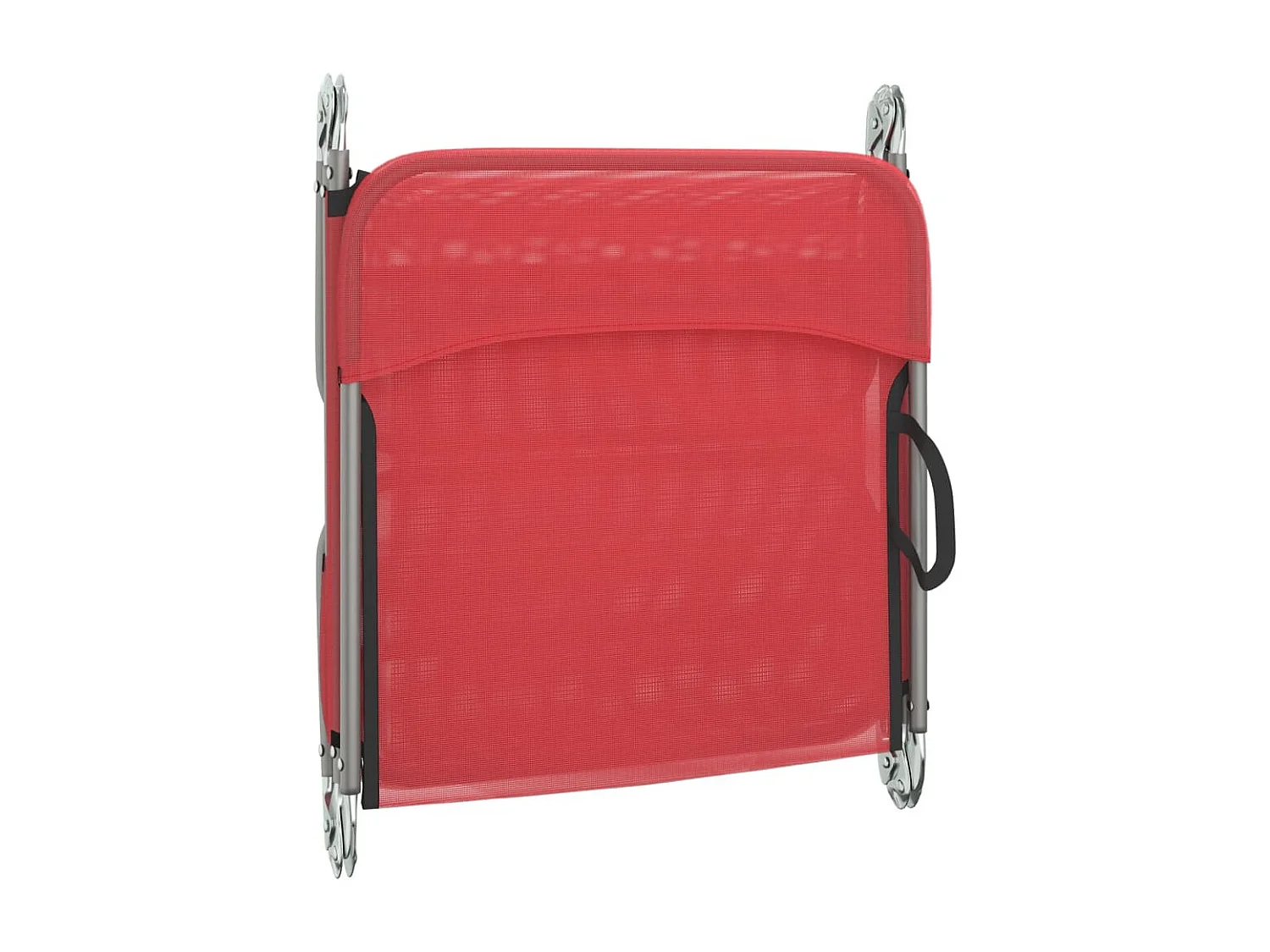 Chaises longues pliables lot de 2 rouge textilène et acier