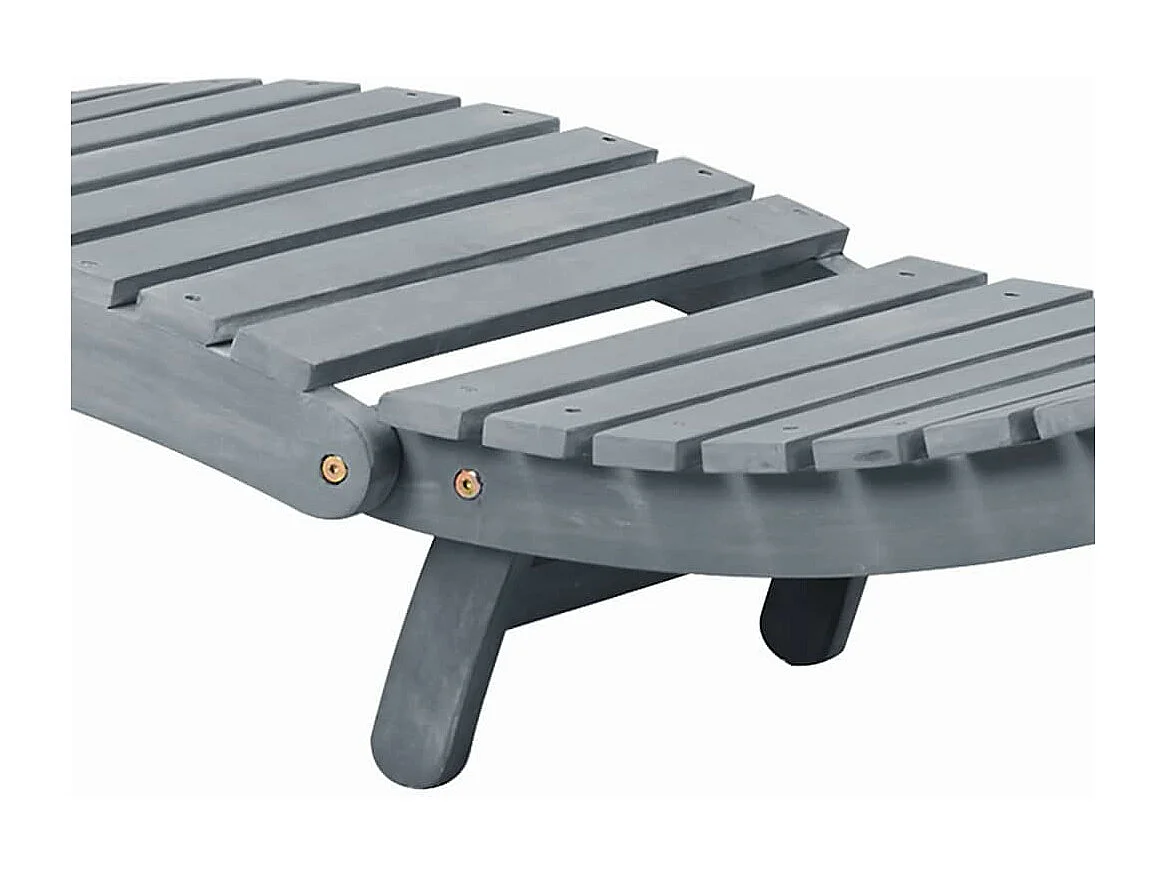 Lettino Prendisole con Cuscino in Legno Massello di Acacia