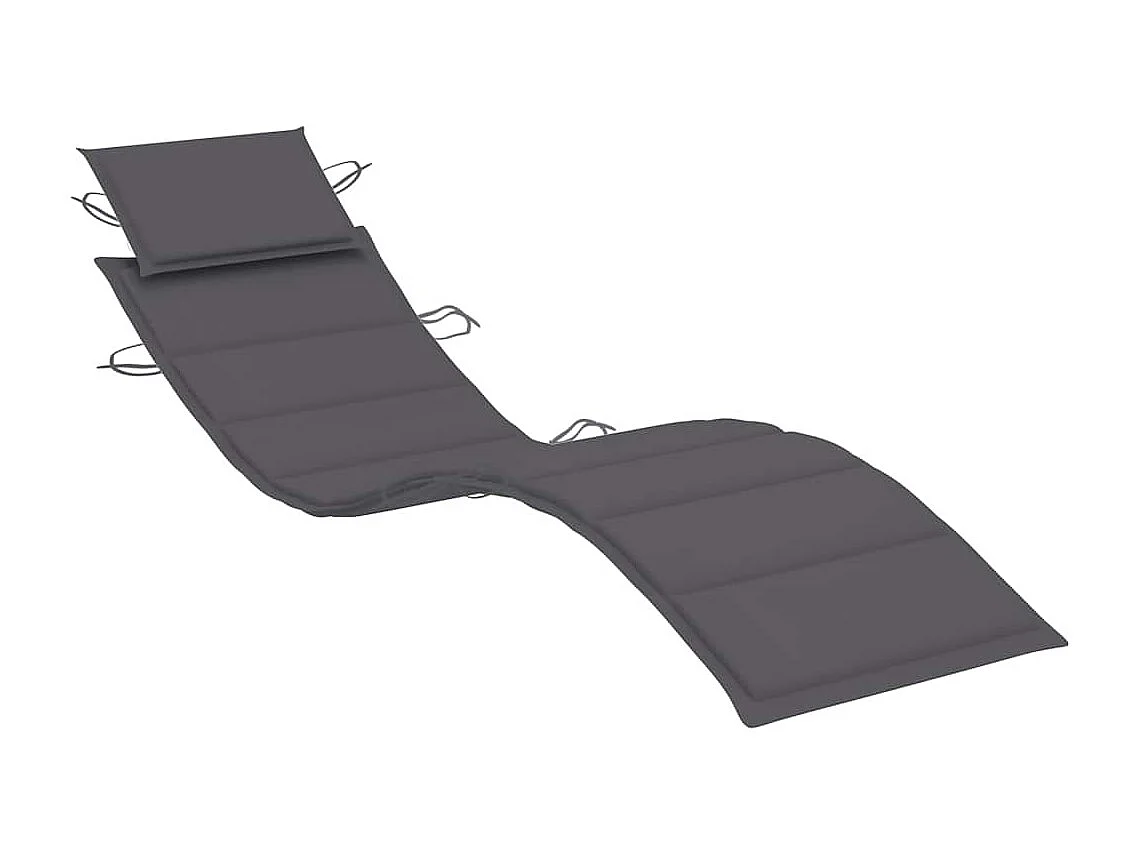 Lettino Prendisole con Cuscino in Legno Massello di Acacia