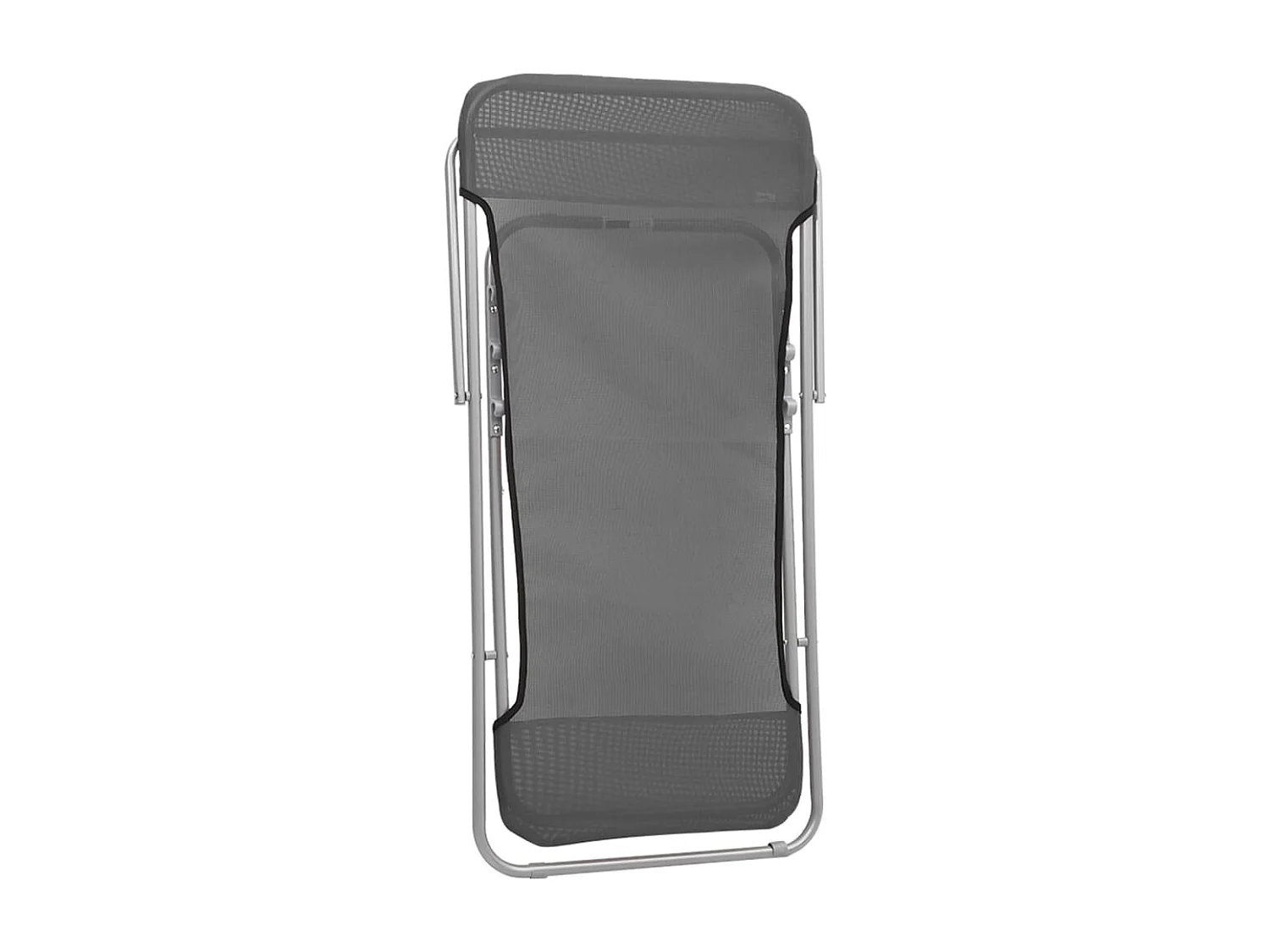 Strandstoelen 2 st textileen en gepoedercoat staal grijs