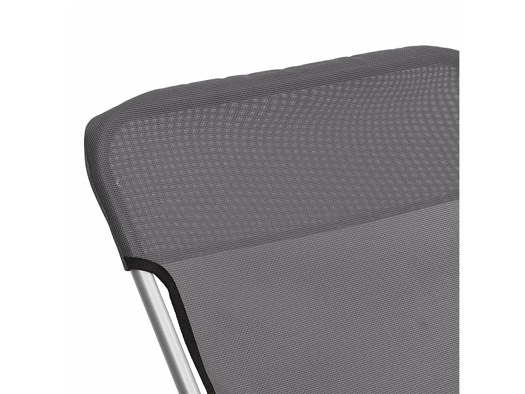Strandstoelen 2 st textileen en gepoedercoat staal grijs