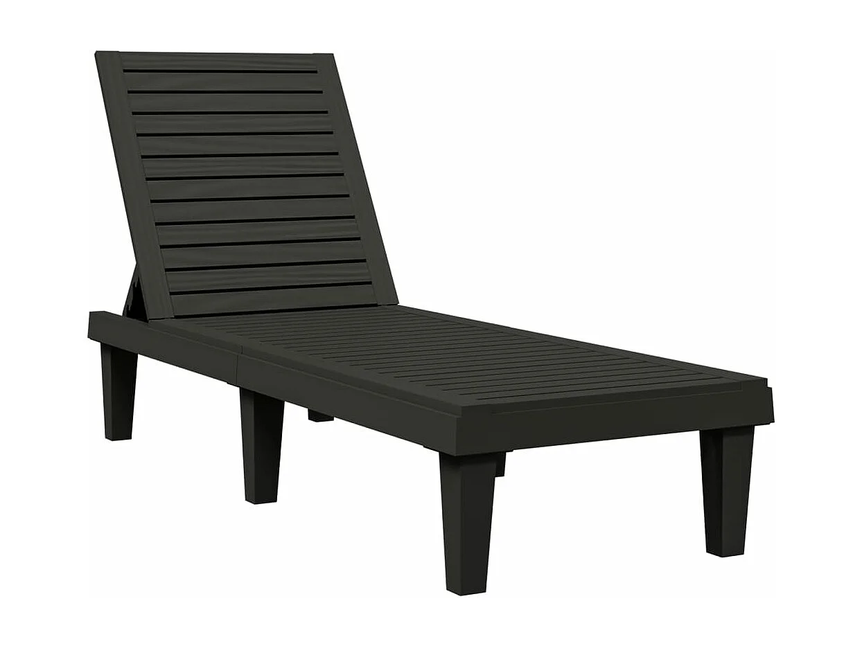 Chaise longue noir 155x58x83 cm polypropylène
