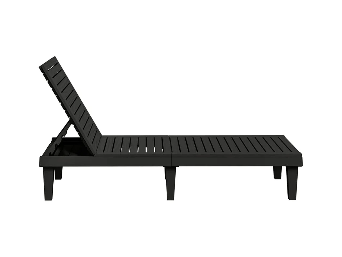 Chaise longue noir 155x58x83 cm polypropylène