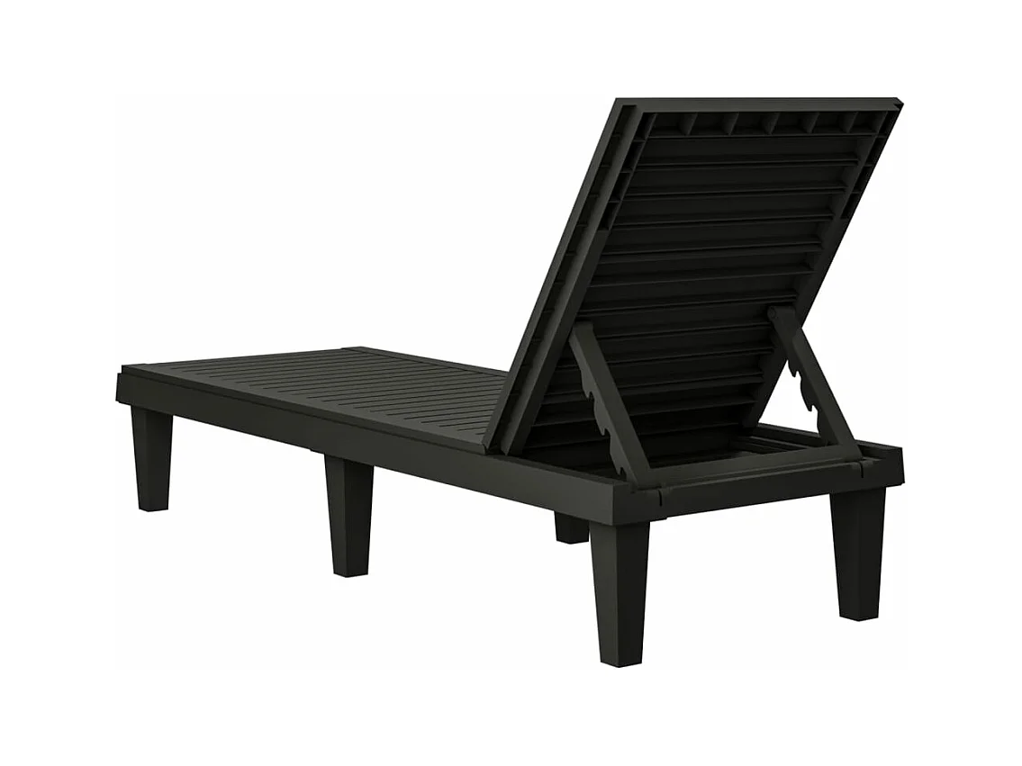Chaise longue noir 155x58x83 cm polypropylène