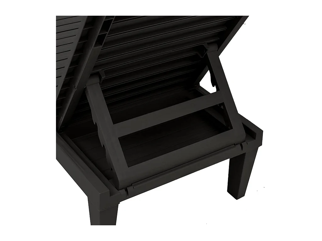 Chaise longue noir 155x58x83 cm polypropylène