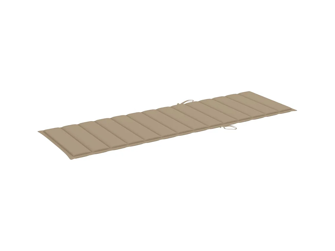 Lettino Prendisole Doppio con Cuscini Beige in Pino Impregnato