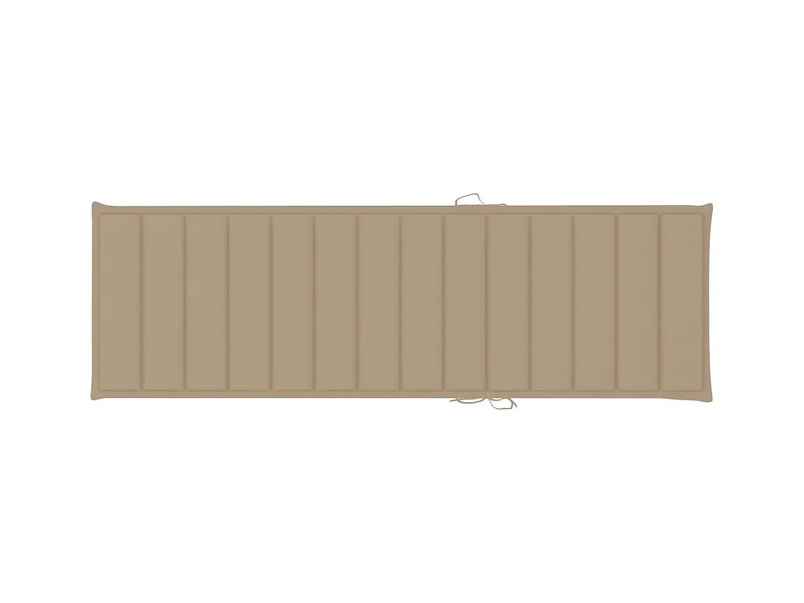 Lettino Prendisole Doppio con Cuscini Beige in Pino Impregnato