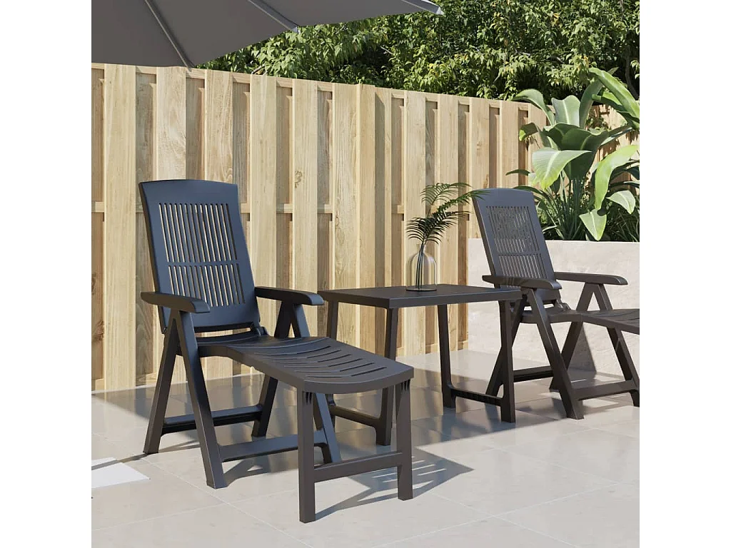 Chaise longue anthracite plastique