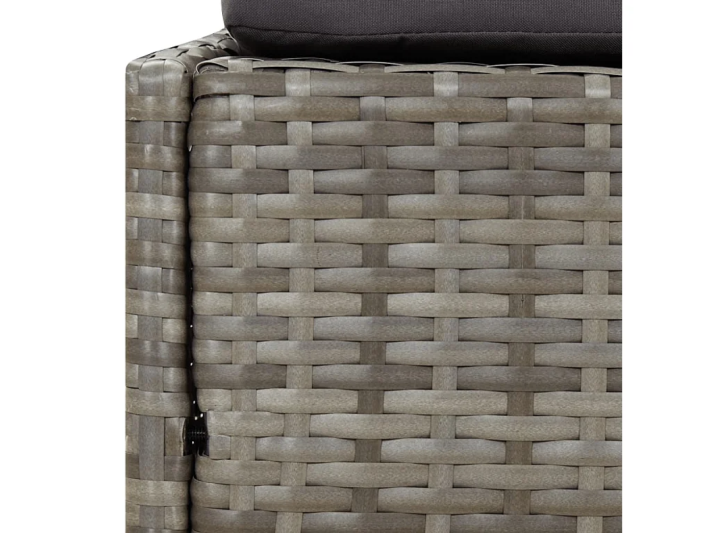 Transat avec toit pliable gris 200x114x128 cm résine tressée